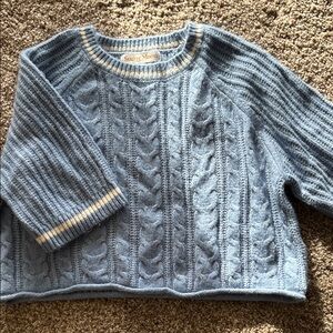 Blue Cable Knit Sweater